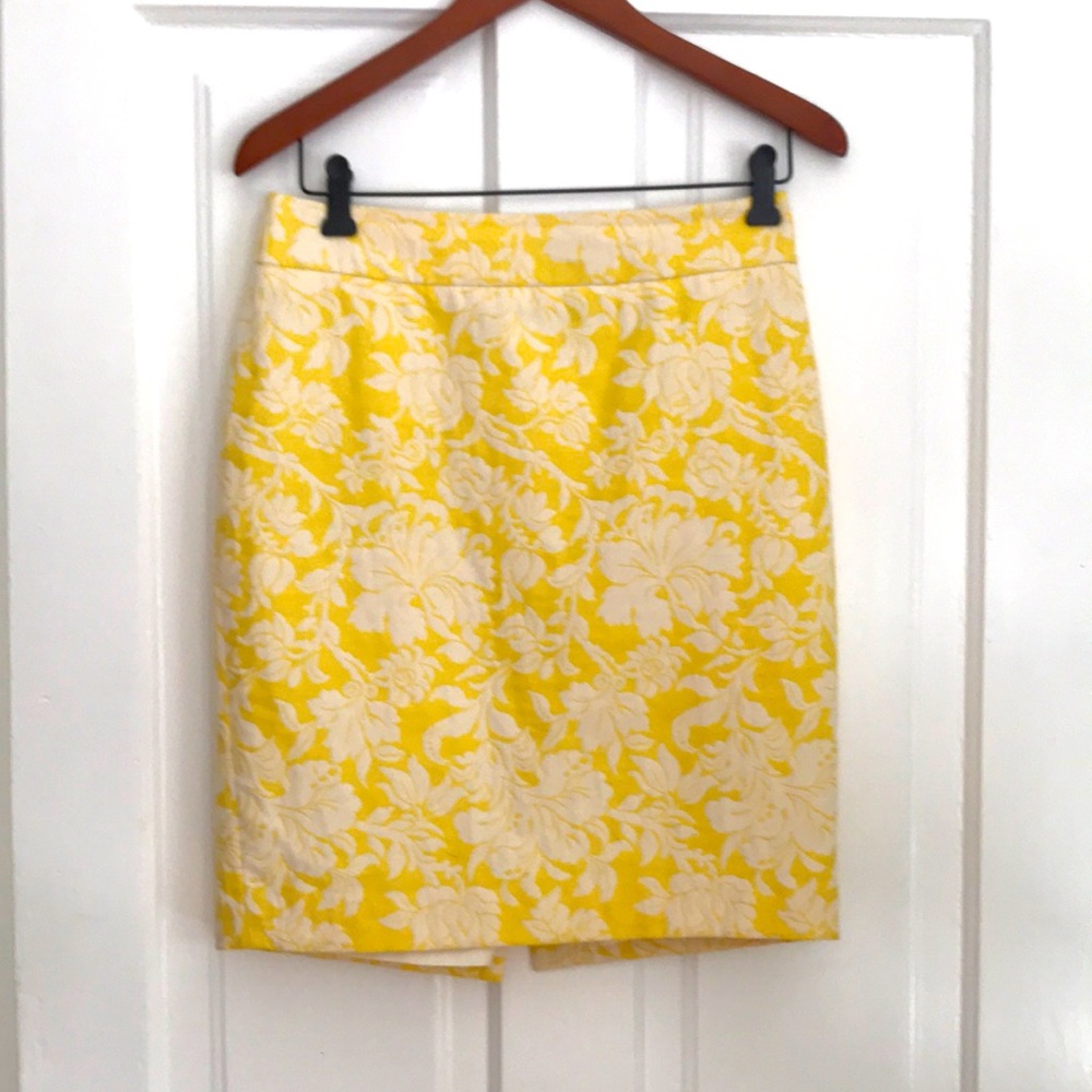 Ann Taylor Yellow Print Skirt
